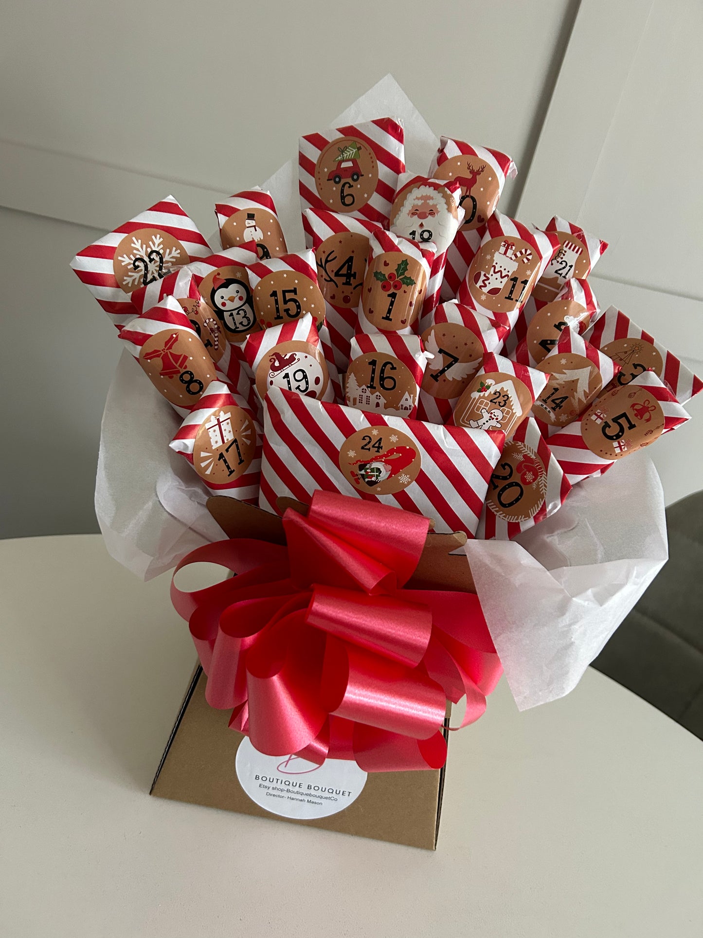 Christmas Advent calendar bouquet filled with Cadburys Chocolate favourites