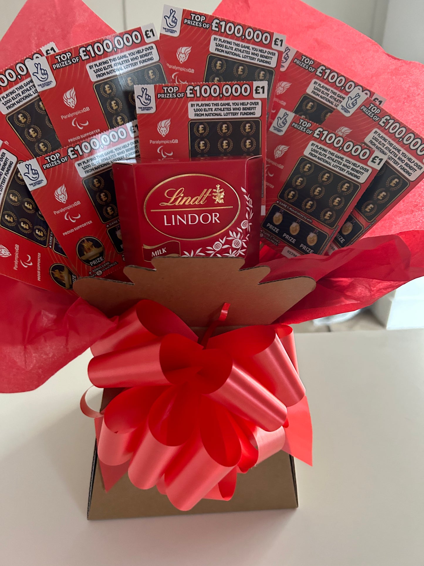 Lindor lindt and scratchcard bouquet