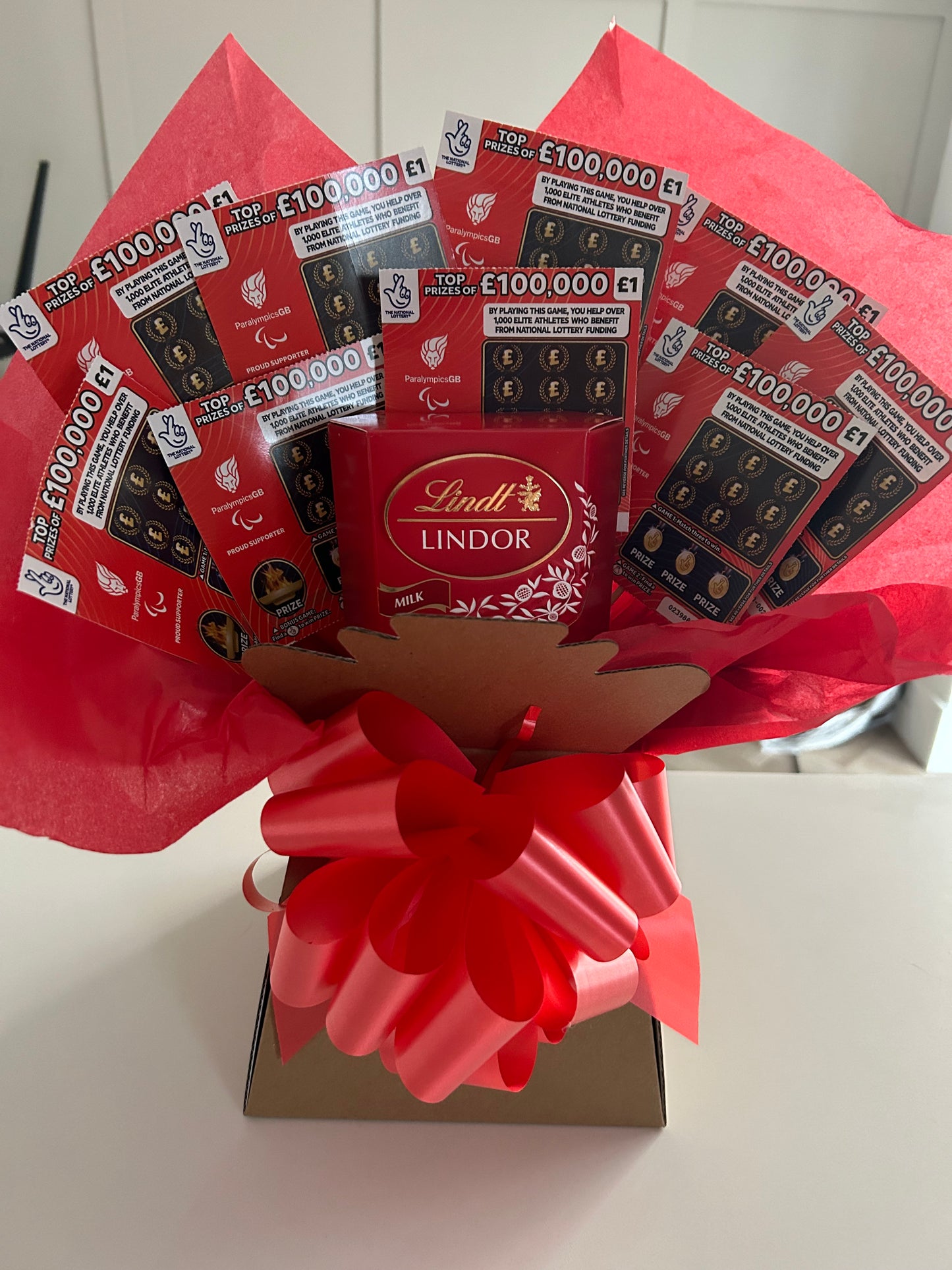 Lindor lindt and scratchcard bouquet