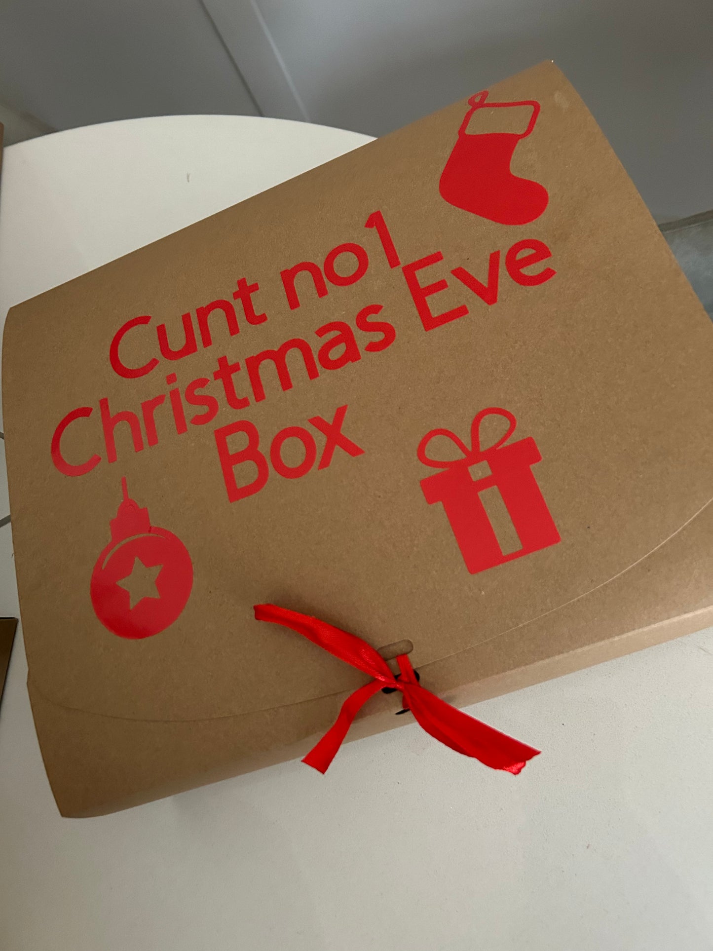 Adults Personalised Christmas Eve box with scratchcards and chocolate