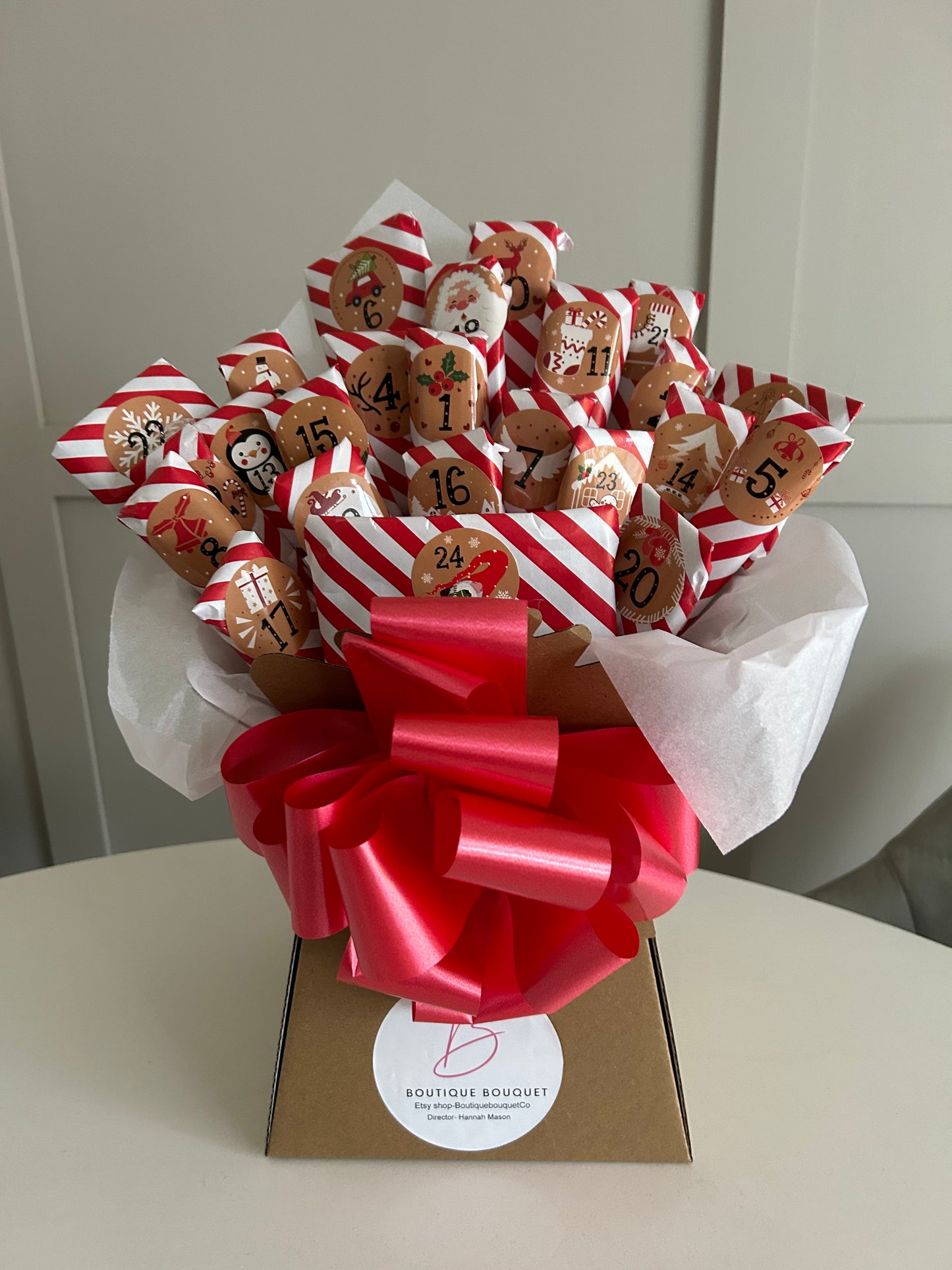 Christmas Advent calendar bouquet filled with Cadburys Chocolate favourites