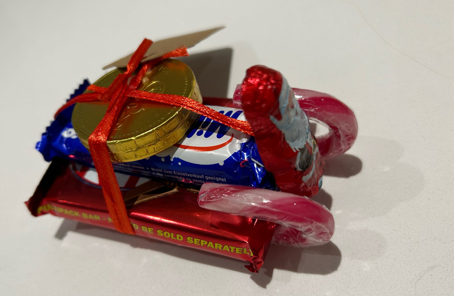 Santa chocolate bar and sweets sleigh stocking filler