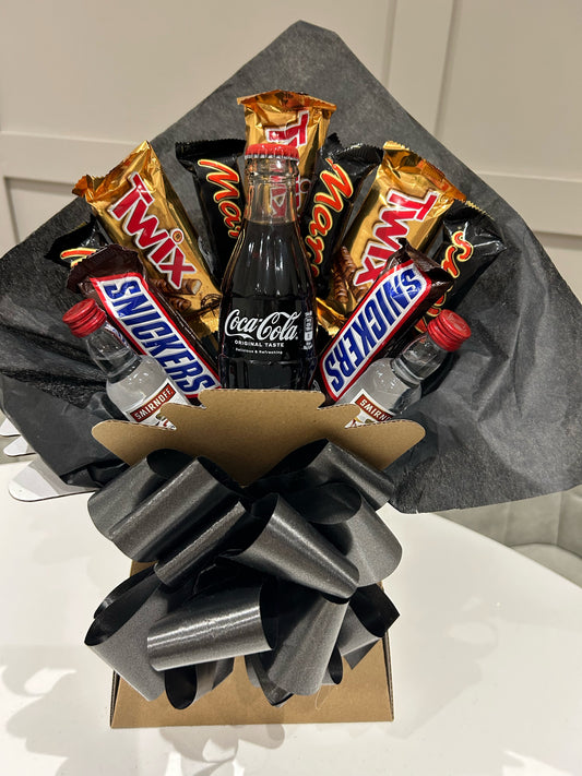 Smirnoff vodka, Coca Cola and nestle chocolate bouquets