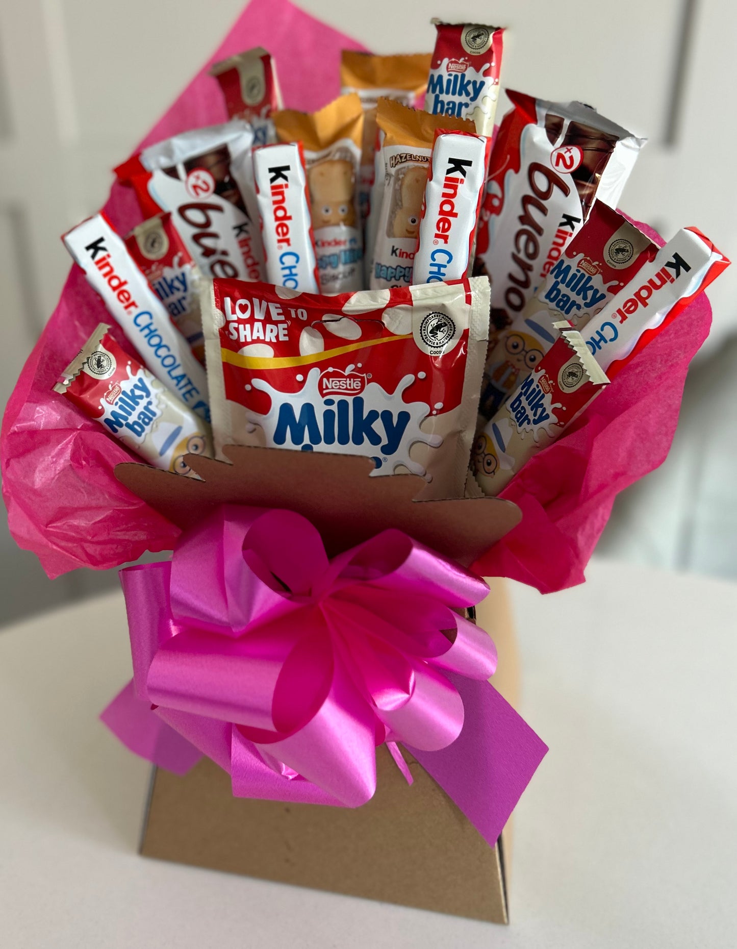 Birthday chocolate bouquet with balloon chocolate and colour theme can be changed to suit