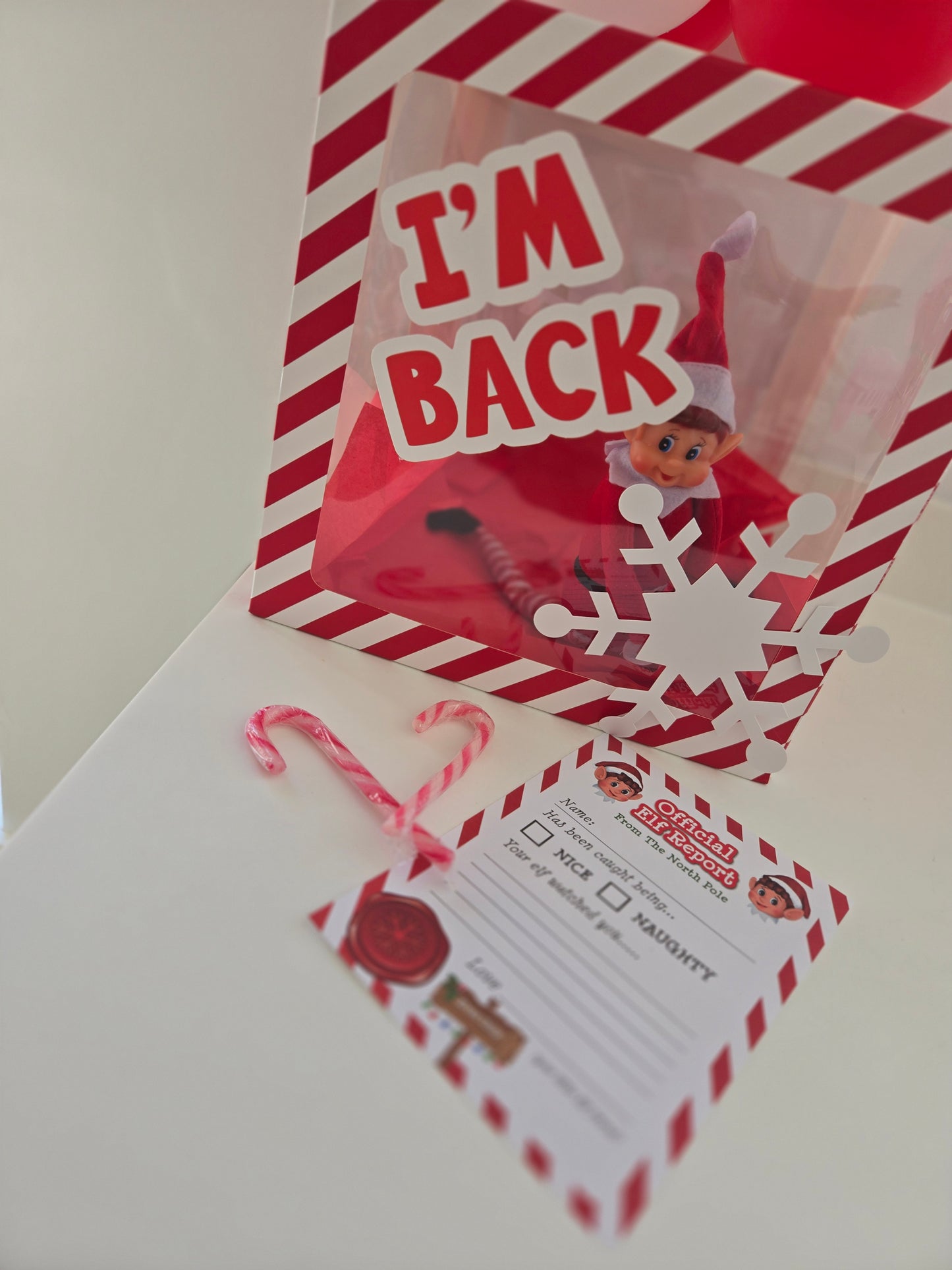Elf On The Shelf Arrival Set With Balloon Box And Elf Report