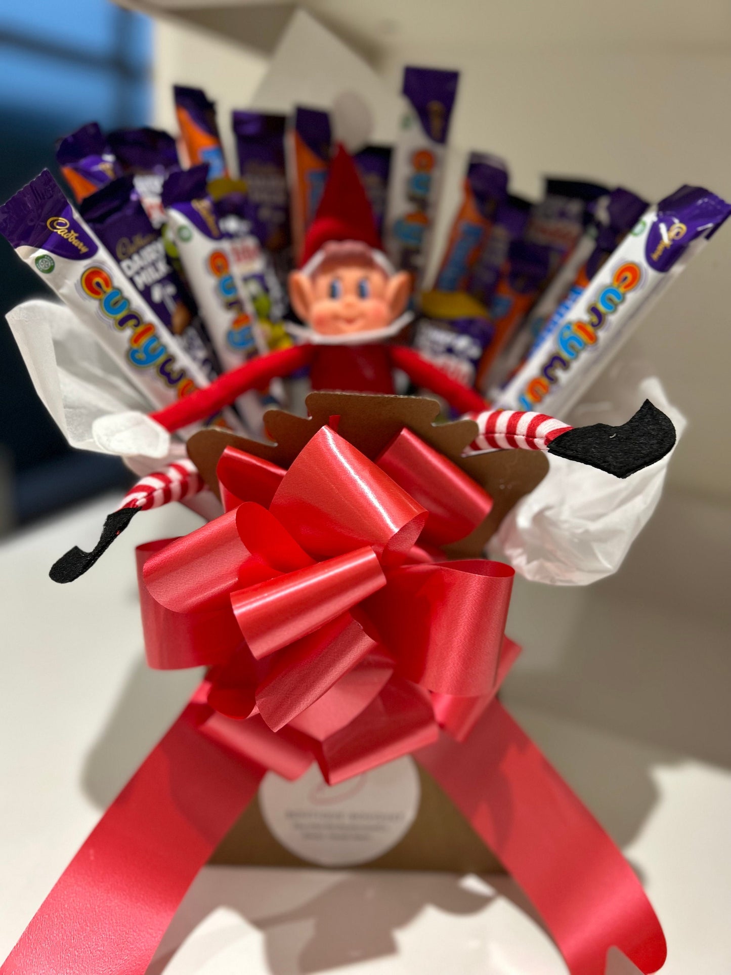 Naughty elf chocolate bouquet with Cadburys chocolates