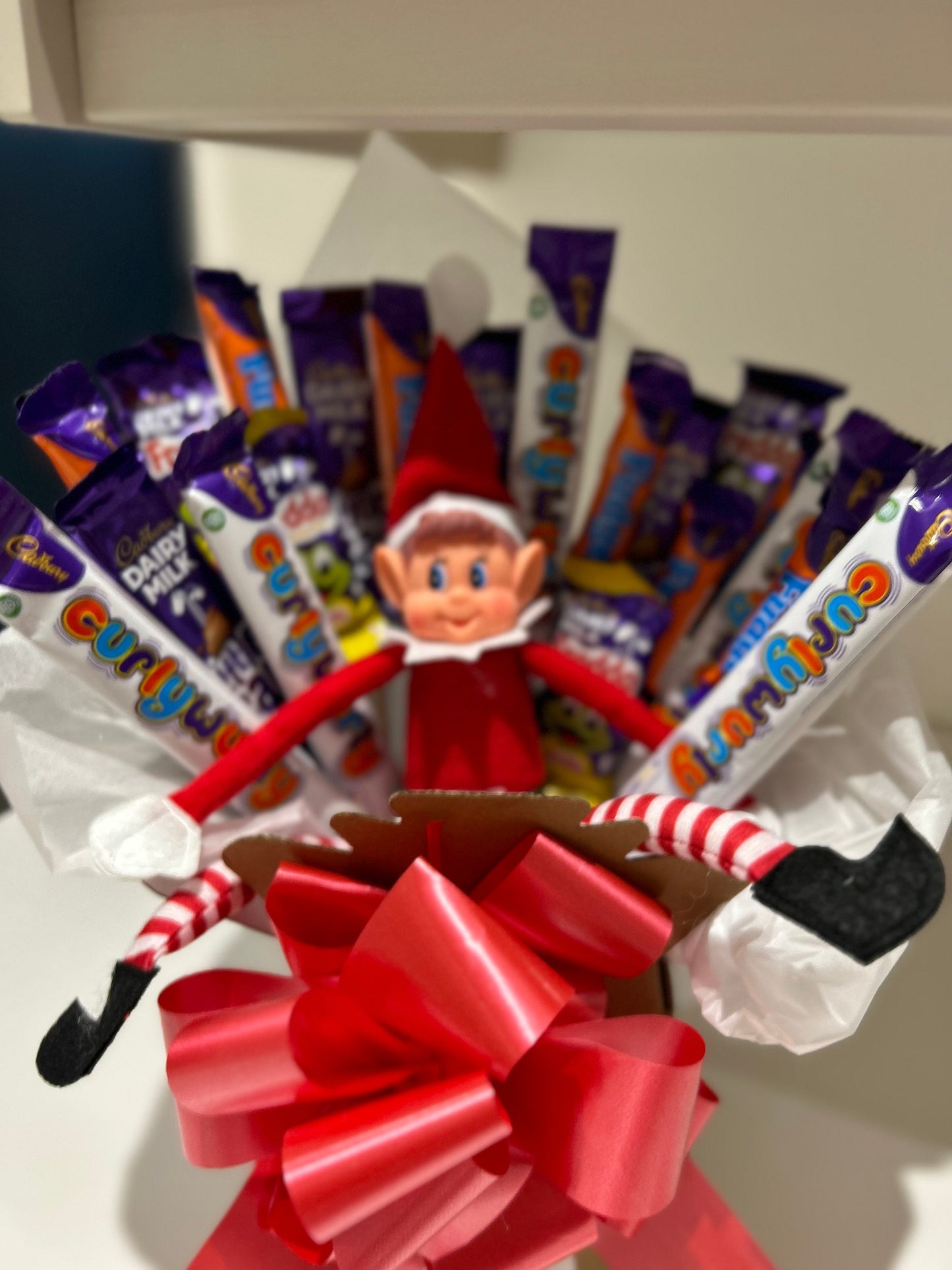 Naughty elf chocolate bouquet with Cadburys chocolates