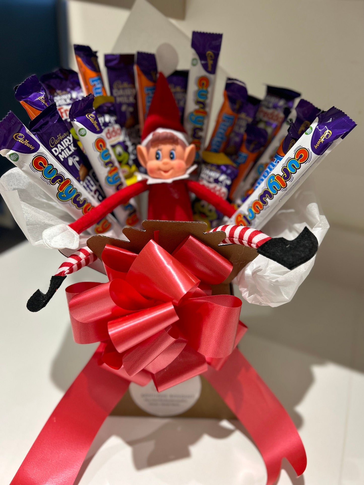 Naughty elf chocolate bouquet with Cadburys chocolates