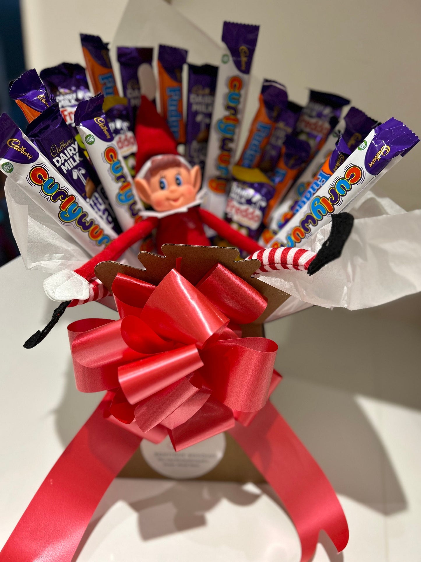 Naughty elf chocolate bouquet with Cadburys chocolates