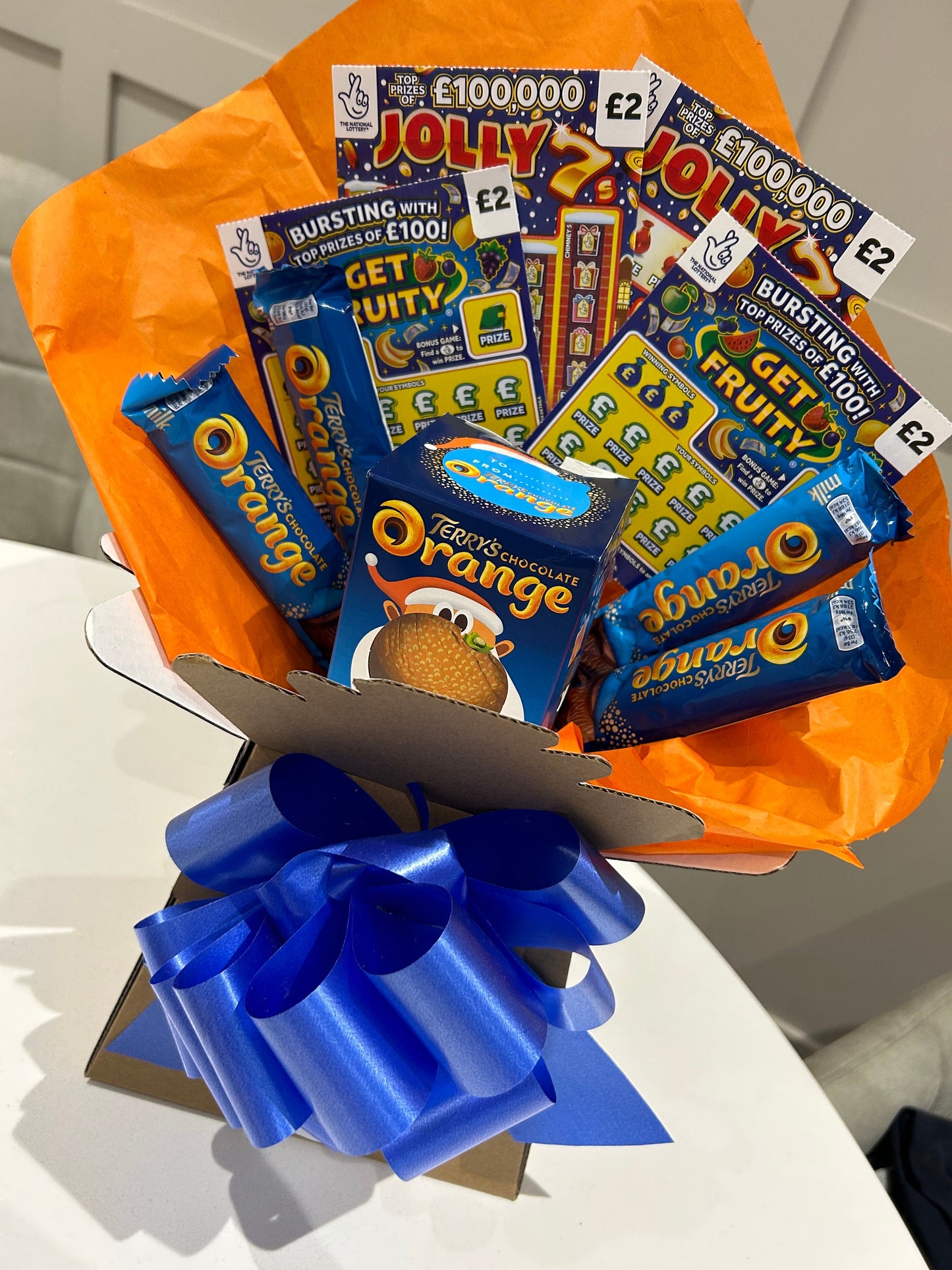 Terrys chocolate orange & scratchcard bouquet…terrys chocolate orange hamper