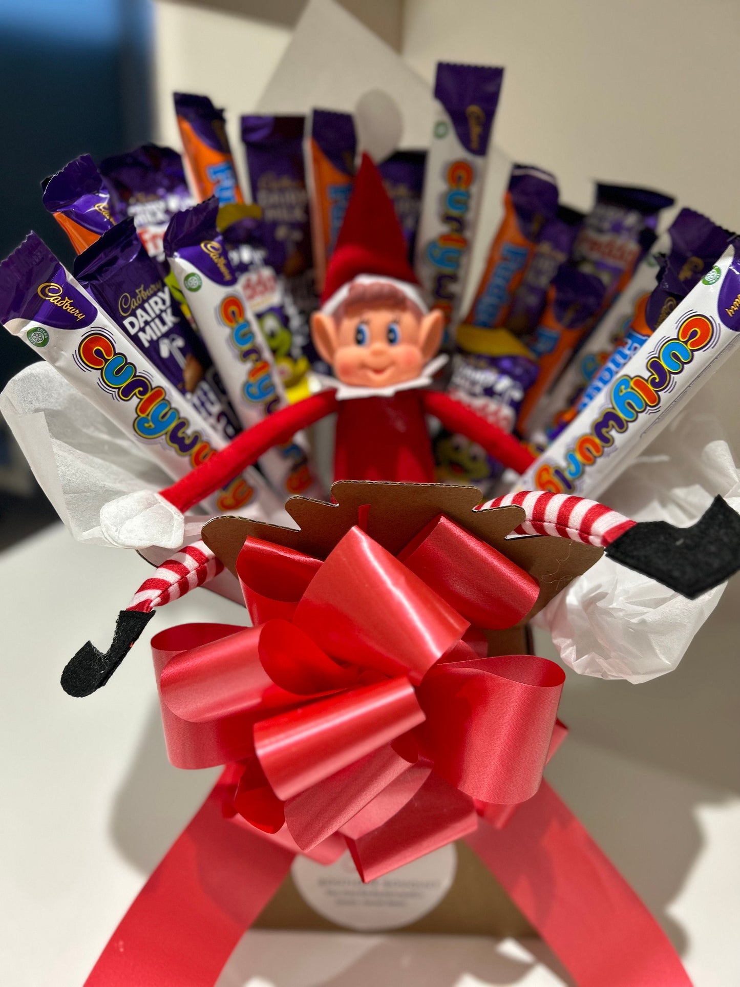Naughty elf chocolate bouquet with Cadburys chocolates