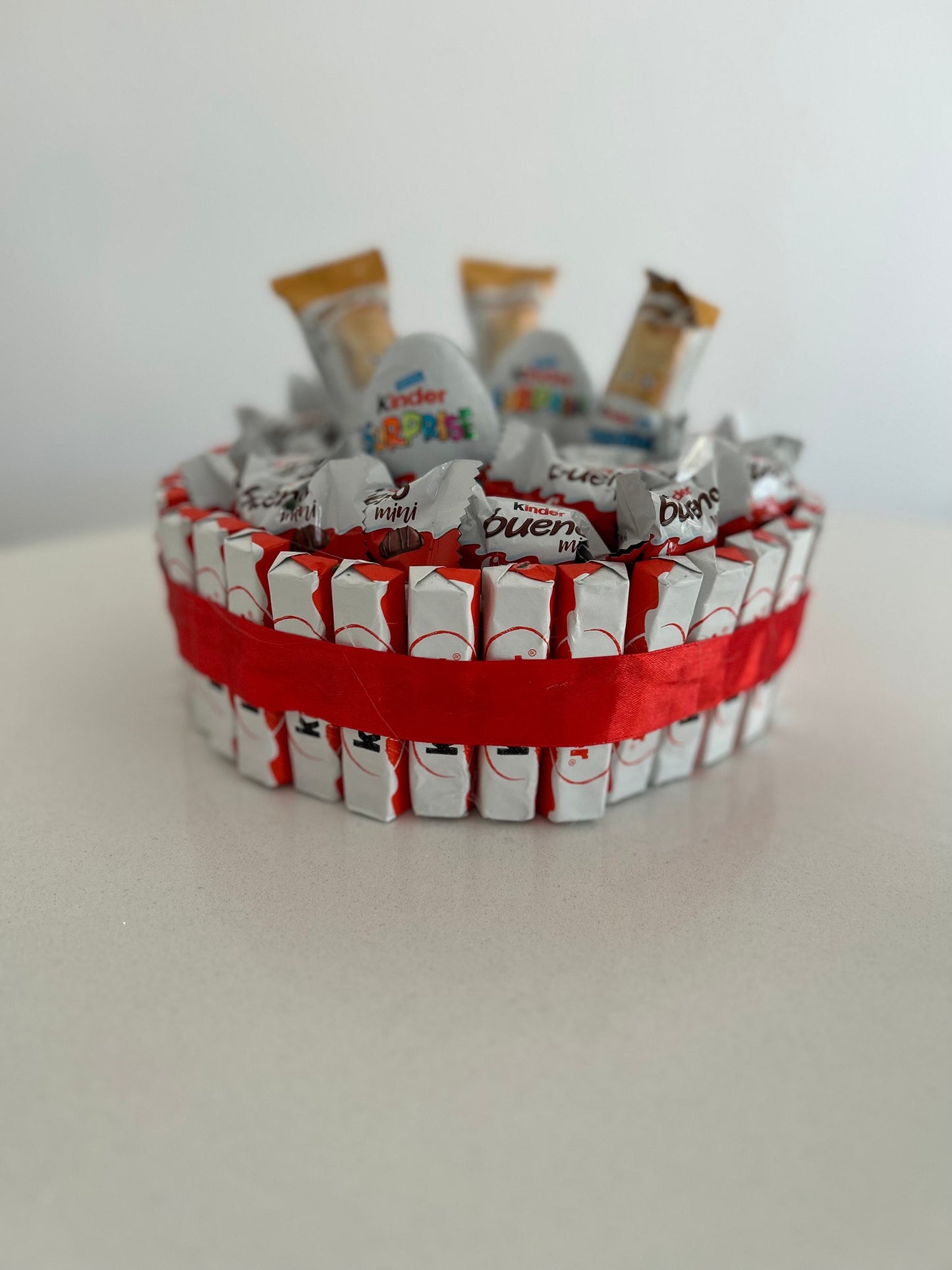 Kinder chocolate cake bueno, kinder and kinder chocolate included