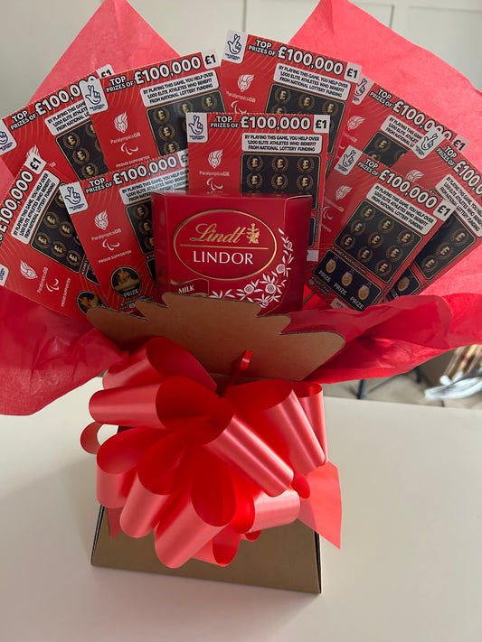 Lindor lindt and scratchcard bouquet