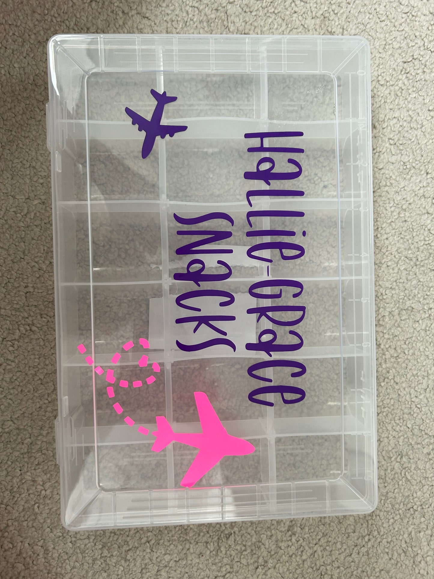 Personalised Aeroplane snack box travel snack box