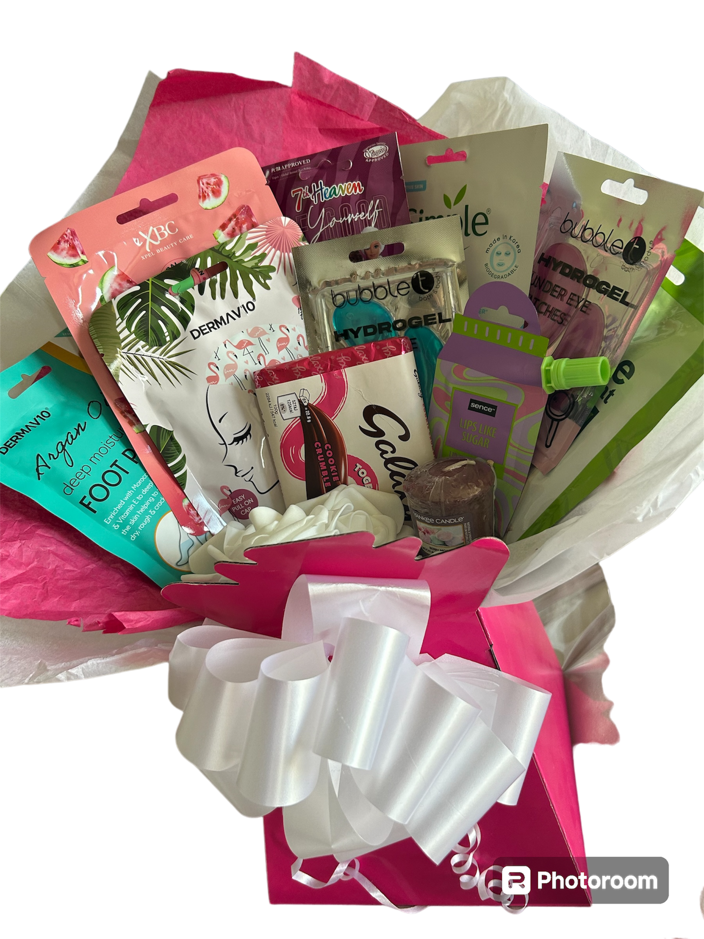 Pamper bouquet filled with pamper goodies self care hamper