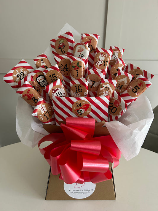 Christmas Advent calendar bouquet filled with Cadburys Chocolate favourites