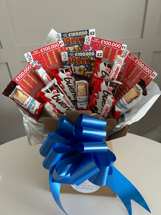 Kinder chocolate and scratchcard bouquet bueno bouquet