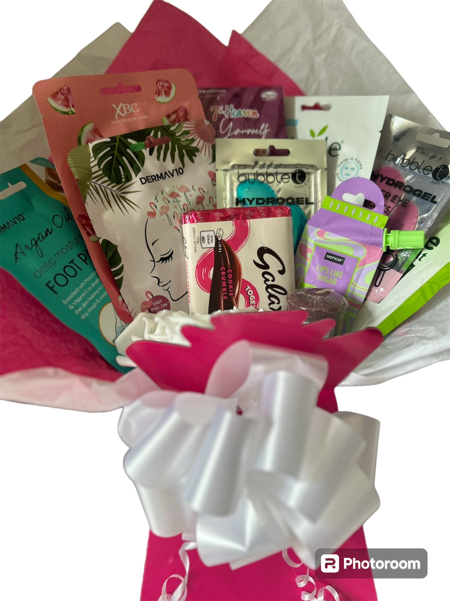 Pamper bouquet filled with pamper goodies self care hamper