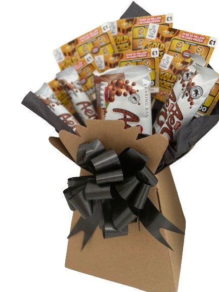 Aero chocolate and scratchcard bouquet chocolate hamper