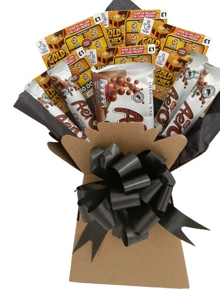 Aero chocolate and scratchcard bouquet chocolate hamper