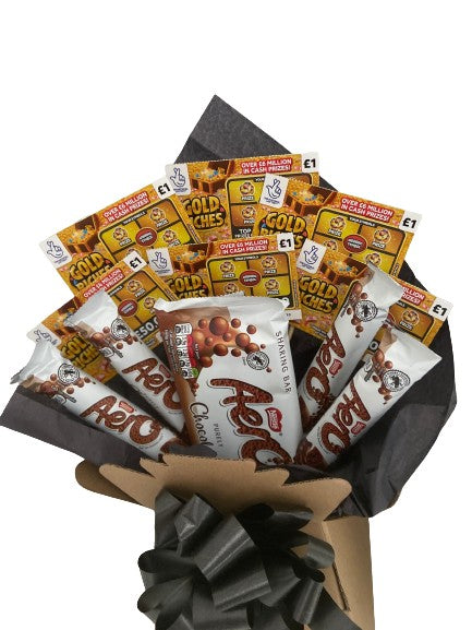 Aero chocolate and scratchcard bouquet chocolate hamper