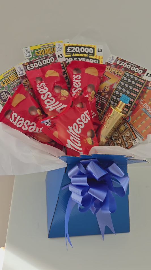 Au vodka scratchcard and maltesers bouquet