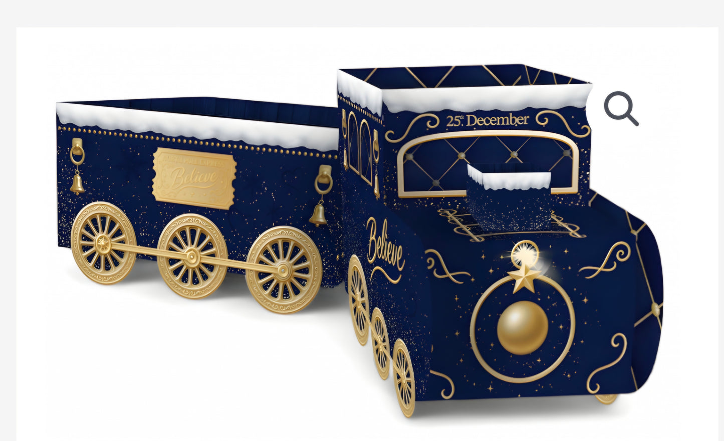 Pre order polar express theme navy & Gold polar express gift train