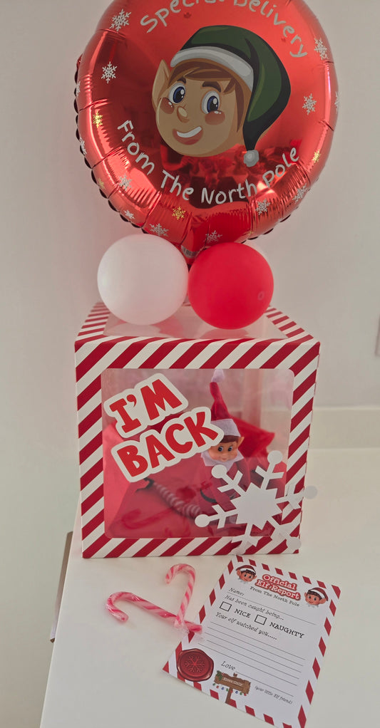 Elf On The Shelf Arrival Set With Balloon Box And Elf Report
