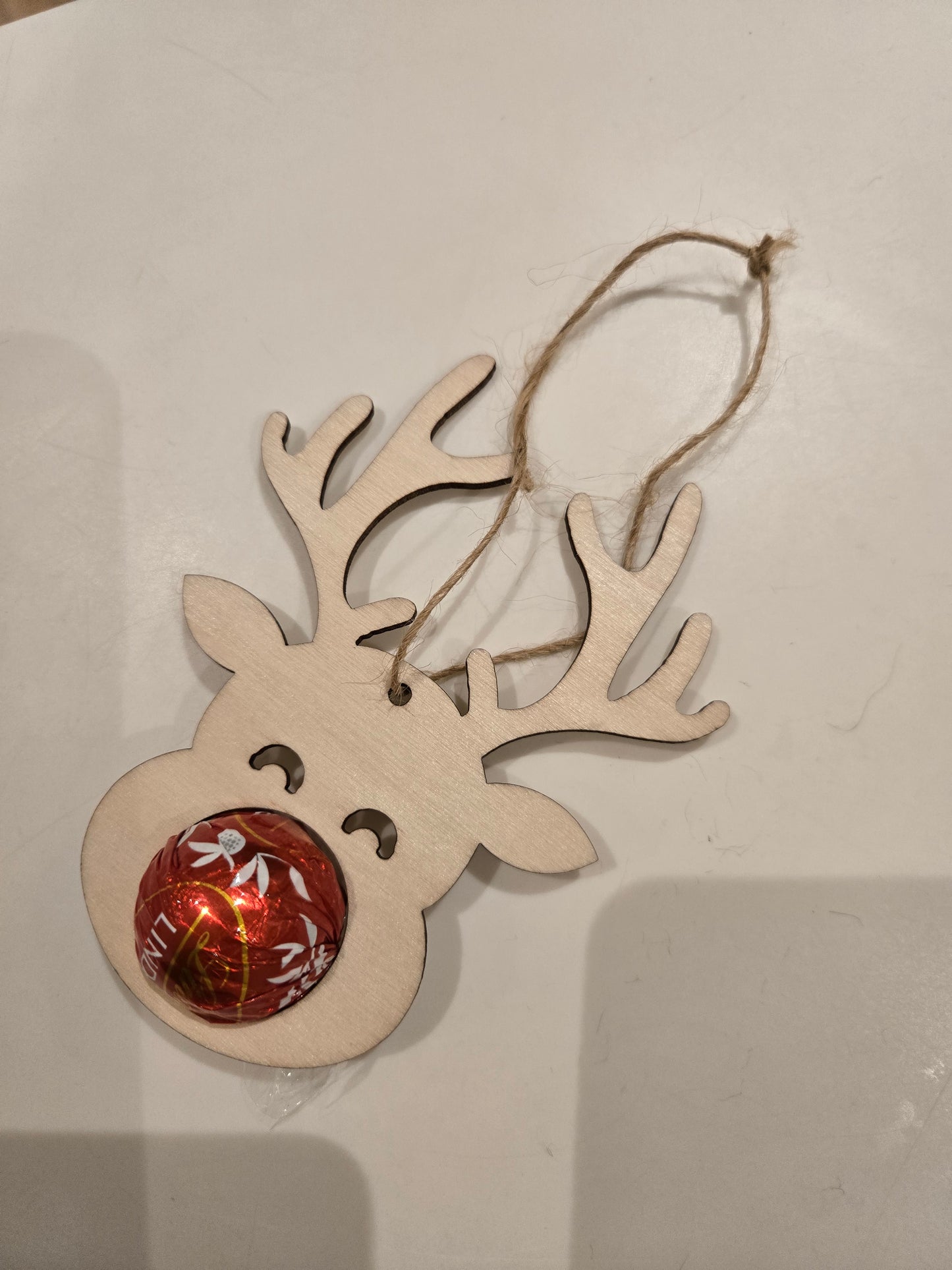 Reindeer decor with lindt chocolate stocking filler