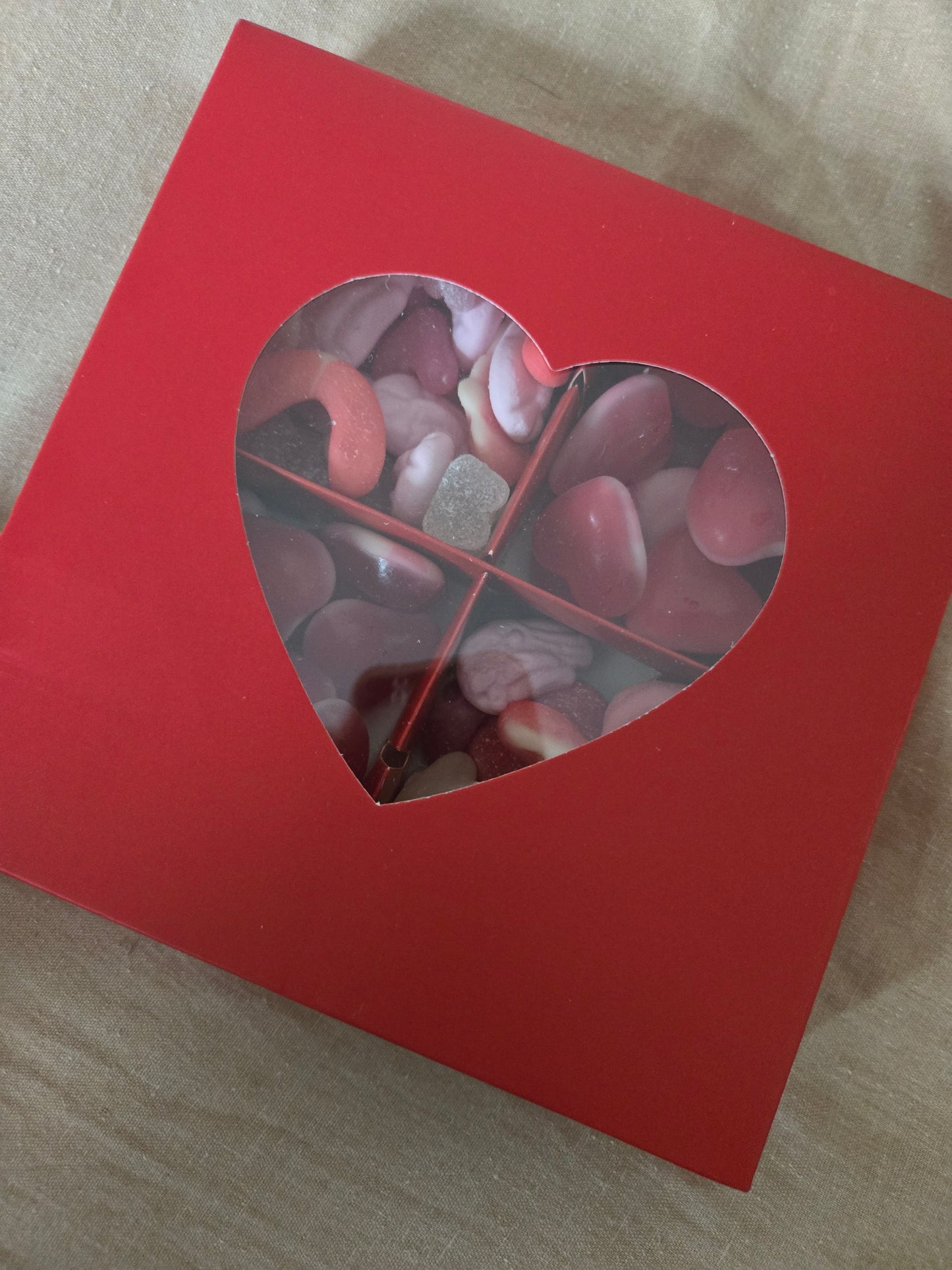 Valentines sweet box with pick and mix sweets