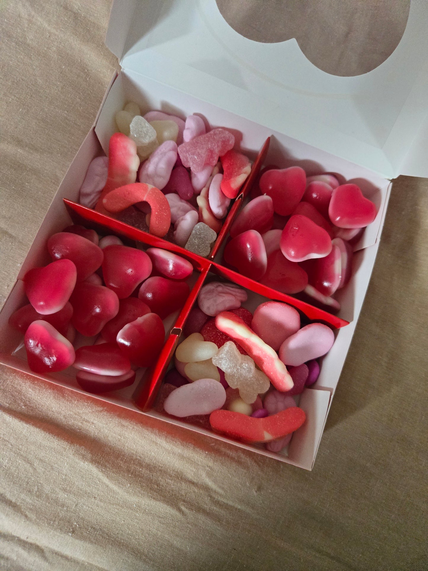 Valentines sweet box with pick and mix sweets