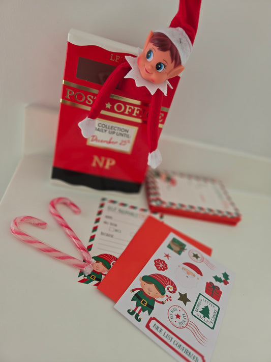 Personalised elf arrival post box with elf report letters DIY elf on the shelf