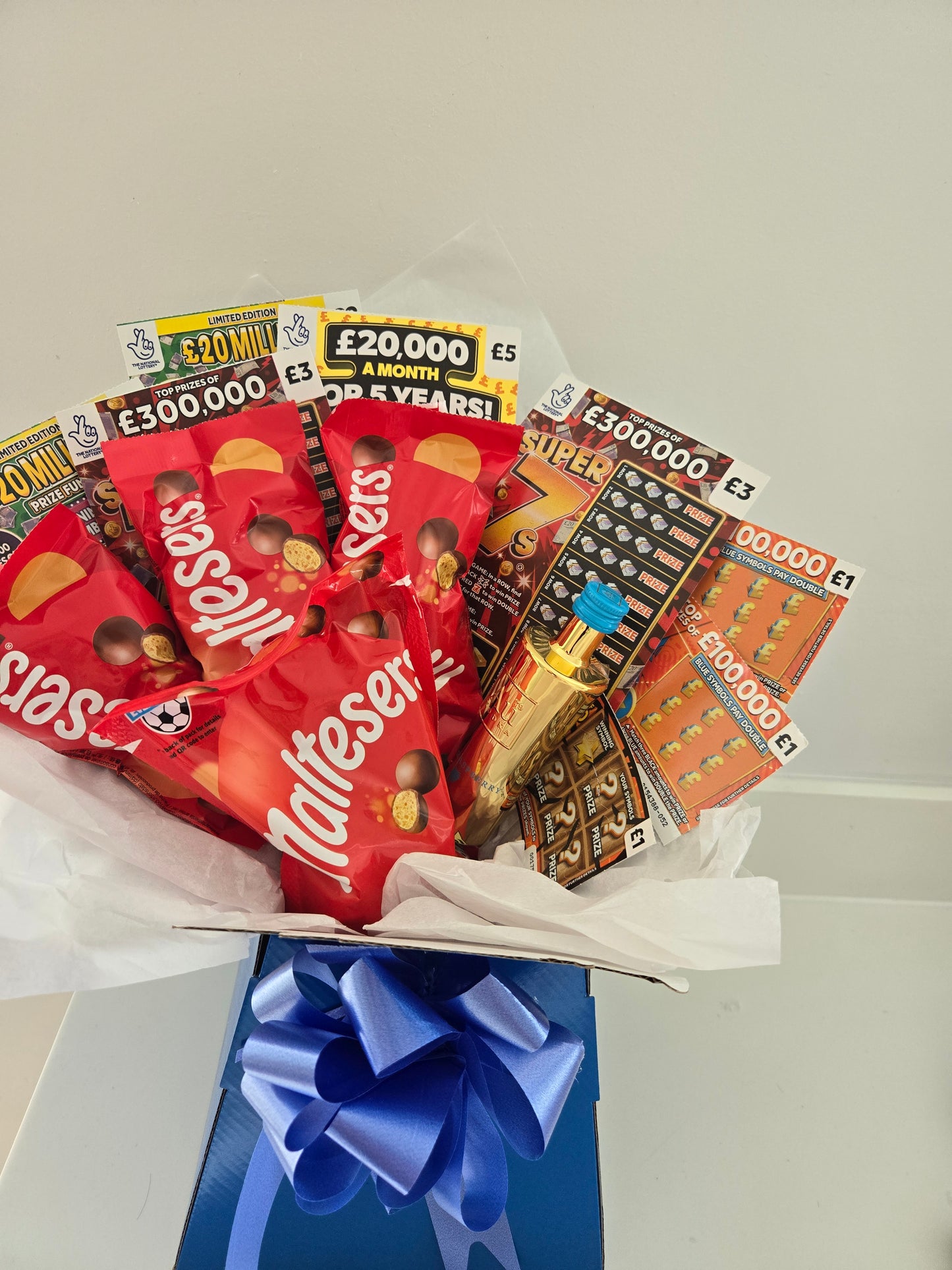 Au vodka scratchcard and maltesers bouquet