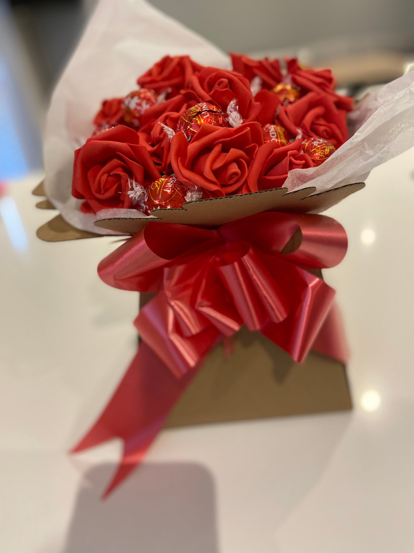 Lindt chocolate and roses bouquet