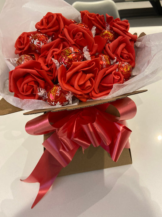 Lindt chocolate and roses bouquet