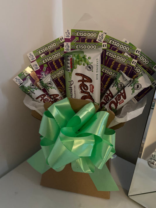 Mint aero chocolate and scratchcard bouquet